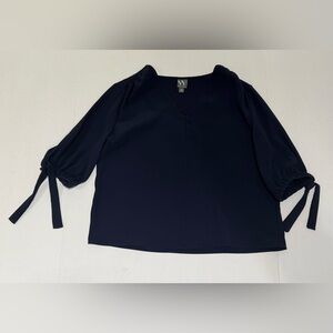 Worthington Navy Blue Business Casual Blouse | Women’s Medium